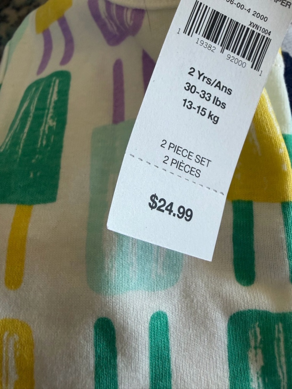 GAP Toddler Popsicle Print Top & Shorts - White, Yellow, Teal, Purple - Picture 2 of 2